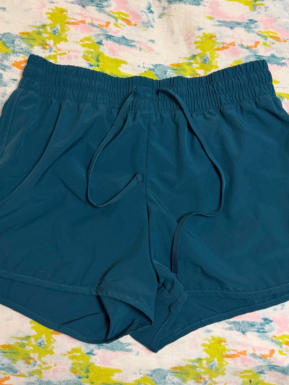 Velocity Women's Teal Drawstring Athletic Shorts size small